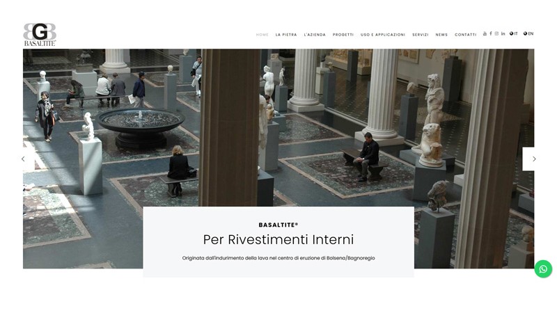 Screenshot del sito web realizzato per Cliente G.B. Basaltite