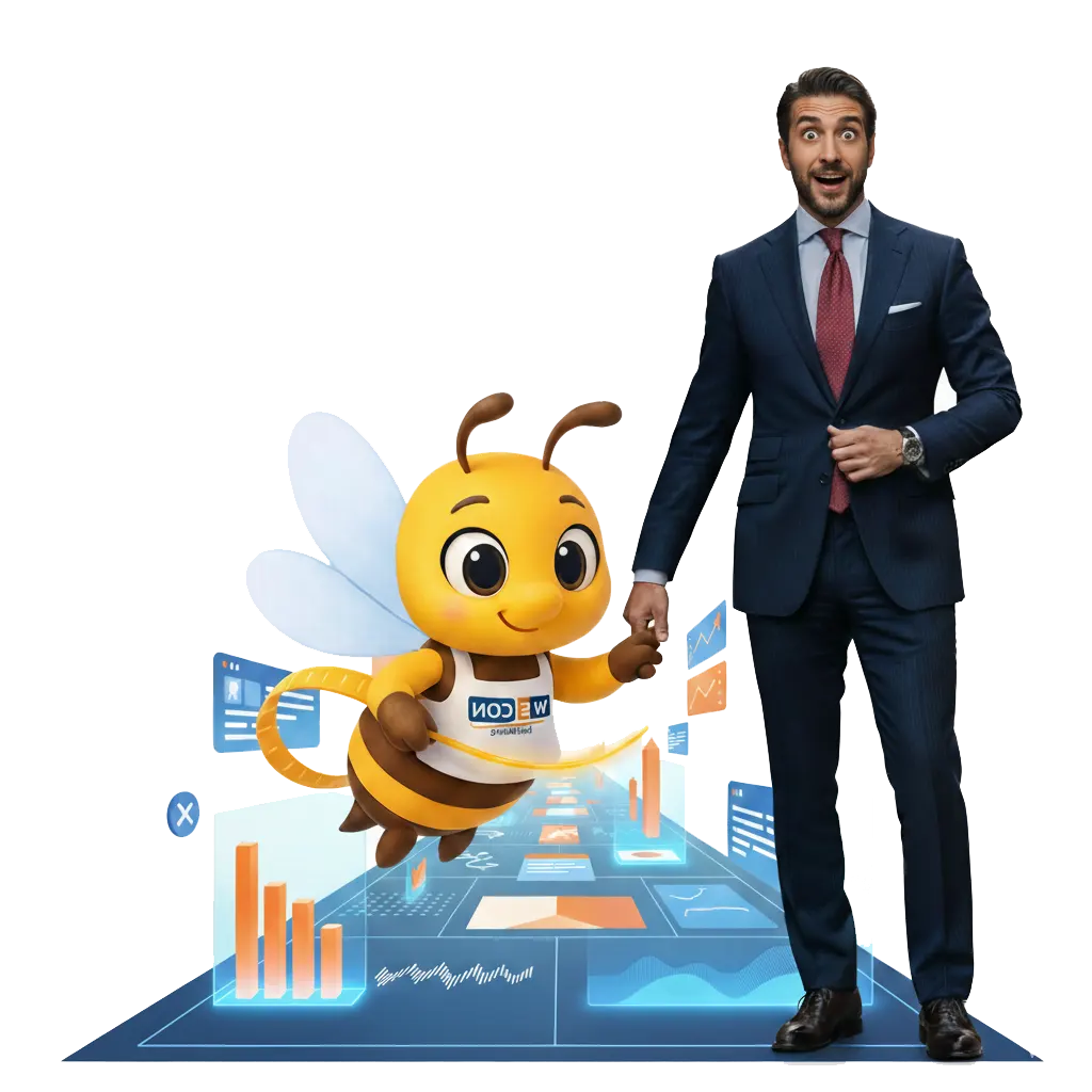 Il team di Wecon Solutions, web agency a Viterbo, in riunione.