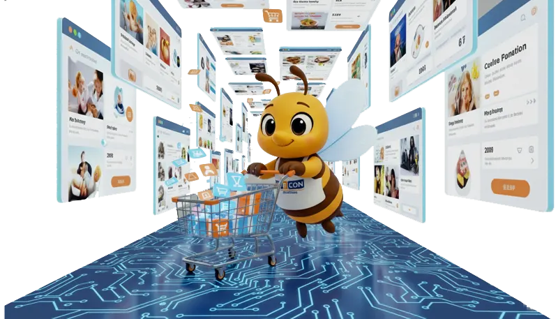 Grafica di un sito e-commerce performante sviluppato a Viterbo.